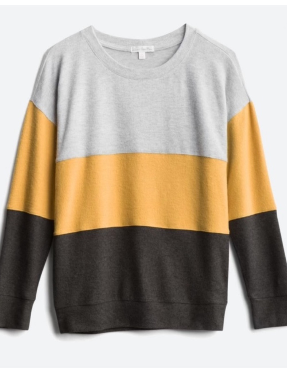 Women’s Nine Britton Colorblock Brushed Knit Yellow/Black/Gray Sweater Small